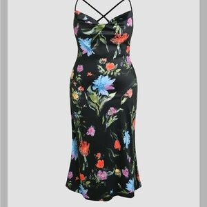 Cider Floral Black Midi Dress 4X (US 26)